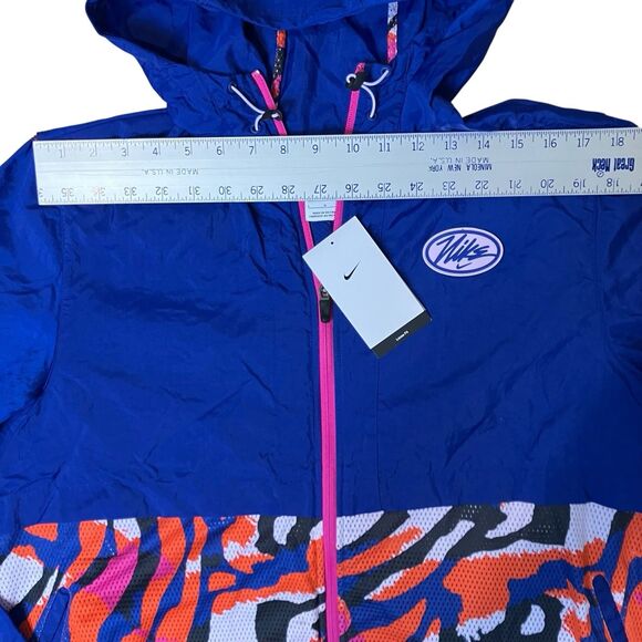 Nike Jacket Mens L Windbreaker Blue Running Lightweight ColorfulRetro DM5552-455 - Picture 6 of 13